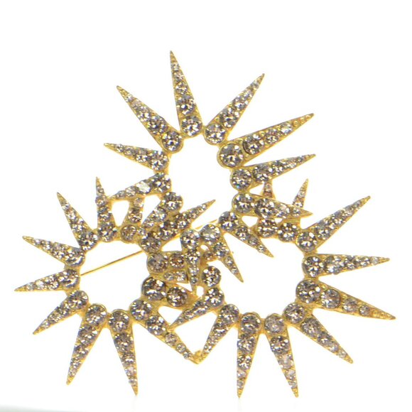100% Authentic! Oscar De La Renta Large Sea Urchin Crystal Brooch - Picture 1 of 5